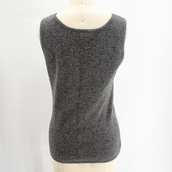 Neiman Marcus Cashmere Collection Cashmere Basic Tank Top Heather Grey M - Picture 4 of 10